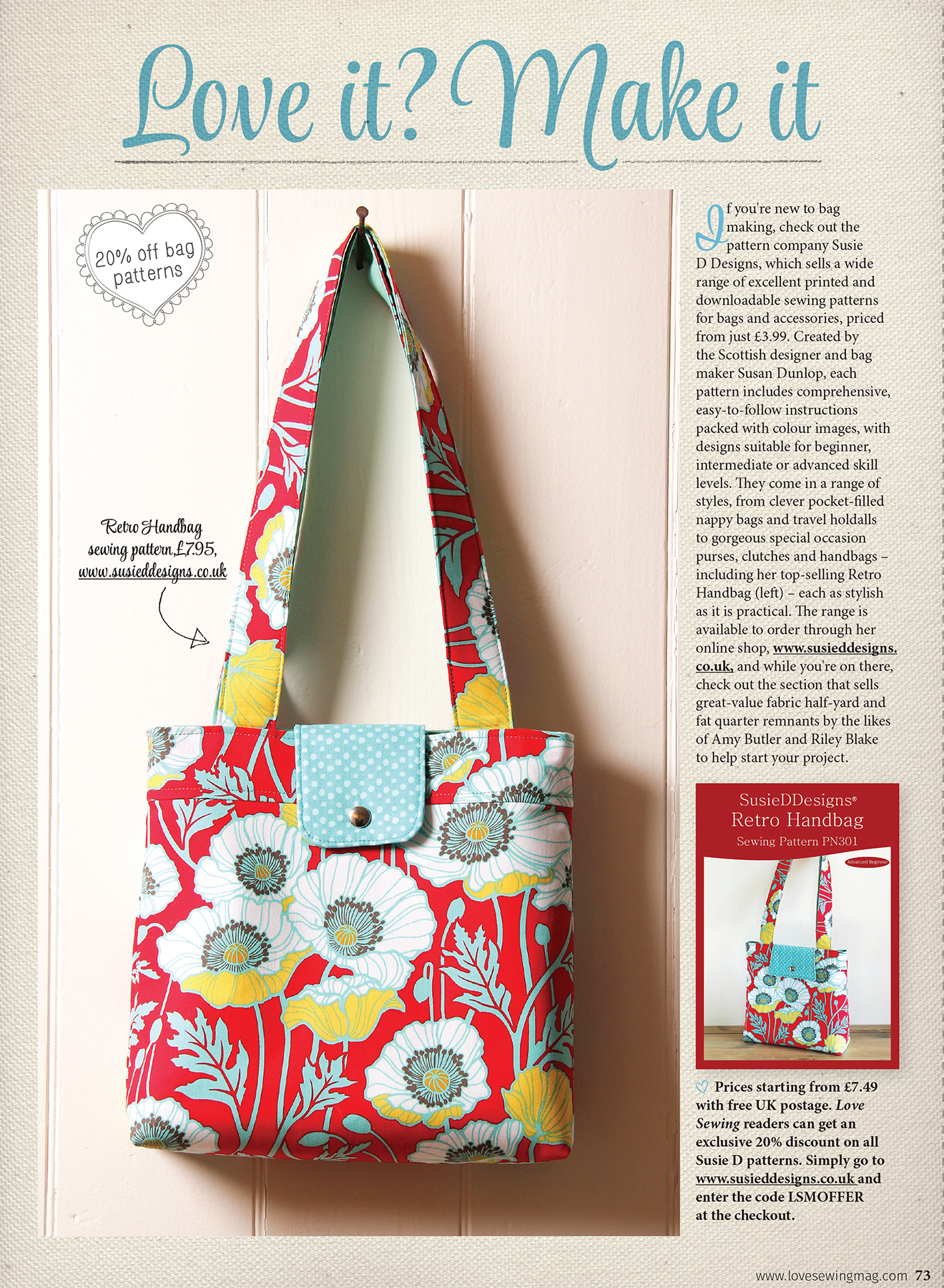 Love Sewing, Love Bags!: 10 Modern Bag Making Projects to Keep, Gift or Sell:  Dunlop, Susan: 9781696027991: : Books